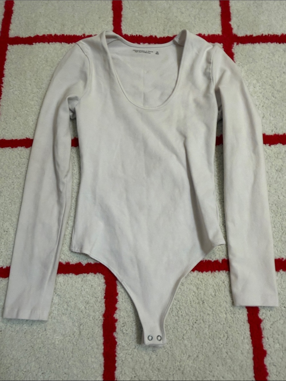 Abercrombie & Fitch White Scoop Neck Bodysuit Top